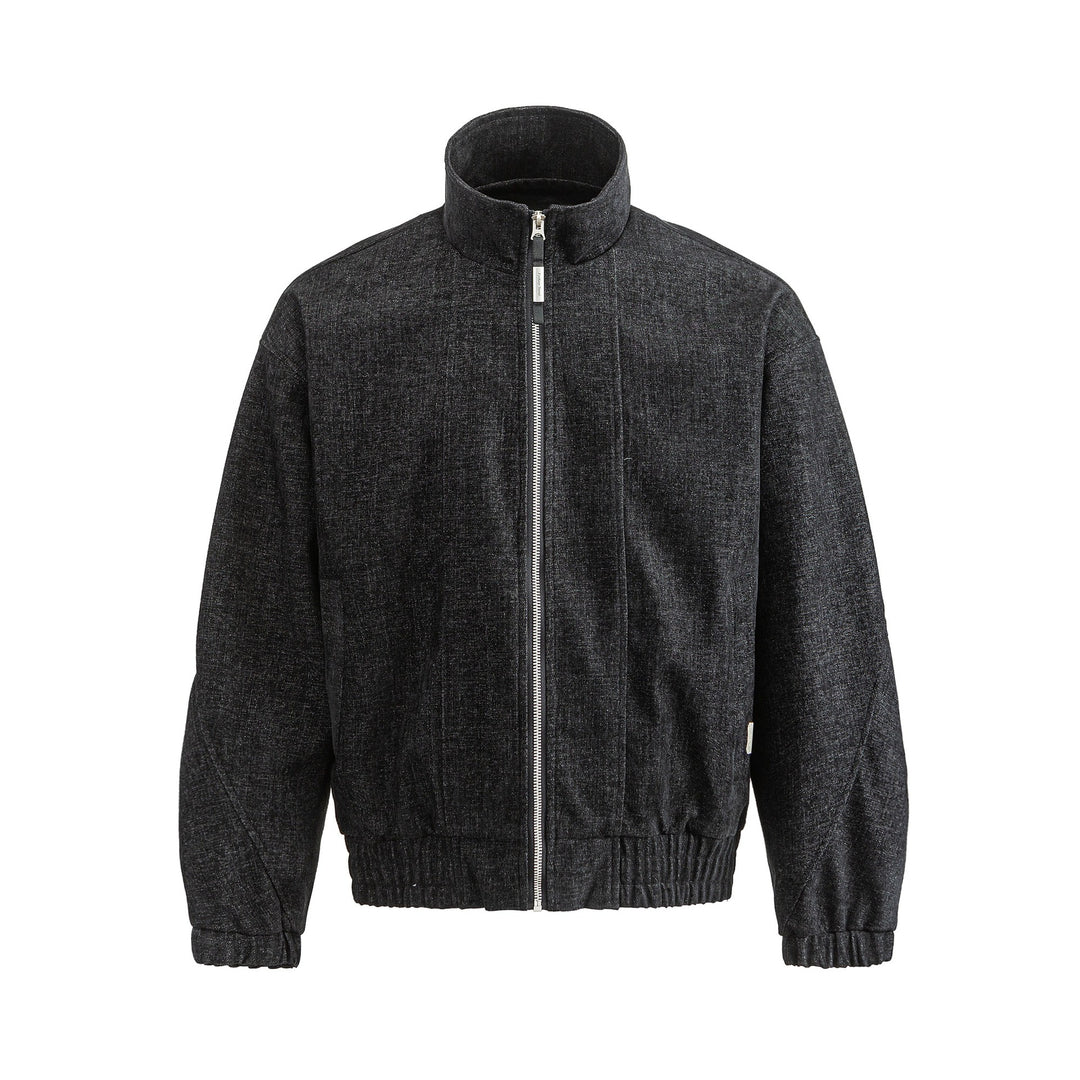 Unisex Boxy‑Bomberjacke aus strukturiertem Denim‑Optik mit hohem Stehkragen Shop Nory