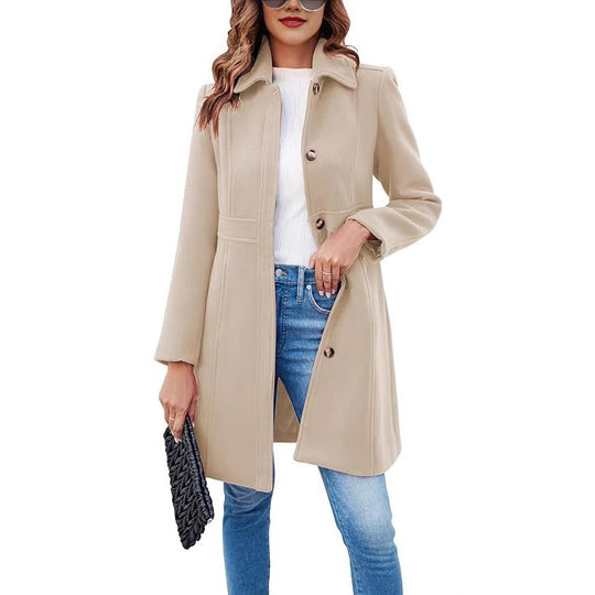 Damen Elegante Wollmantel