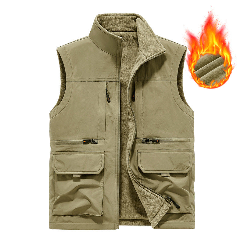 Herren Gefütterte Utility‑Weste mit wärmendem Fleece‑Innenfutter, winddicht & Multifach‑Taschen Shop Nory