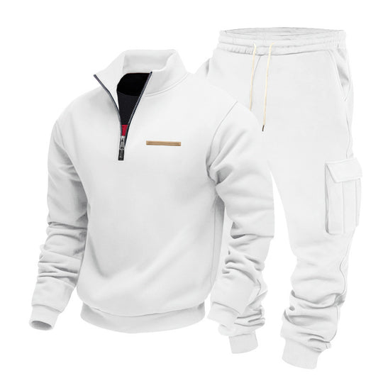 Herren Zip-Pullover- und Cargo-Jogger-Set aus weichem French-Terry Shop Nory
