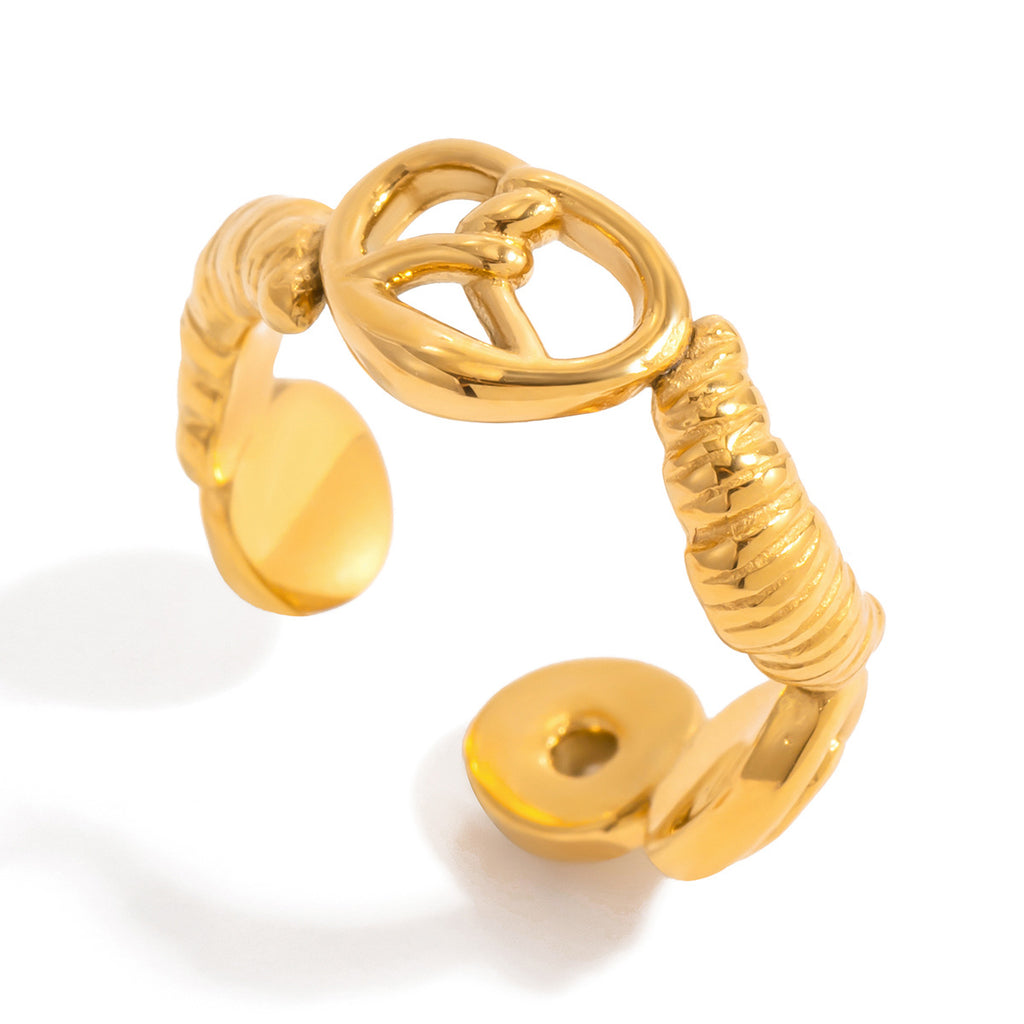 Damen Offenes Ringarmband mit elegantem Knoten-Design aus hypoallergenem Edelstahl Shop Nory