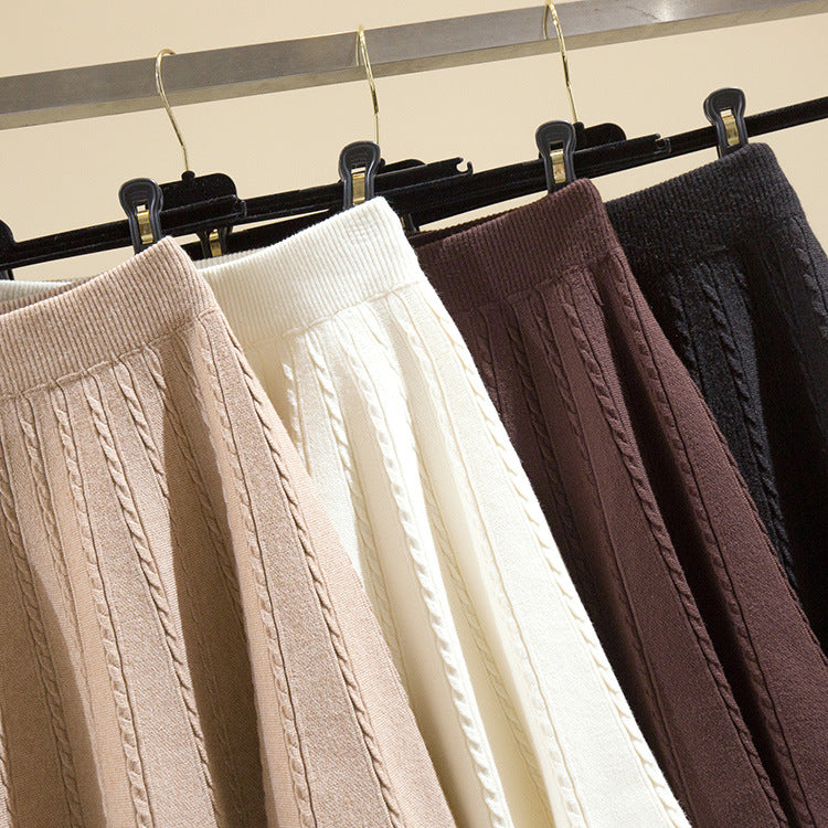 Damen Plissierter Strickrock mit hohem Bund Shop Nory
