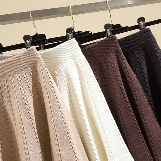 Damen Plissierter Strickrock mit hohem Bund Shop Nory