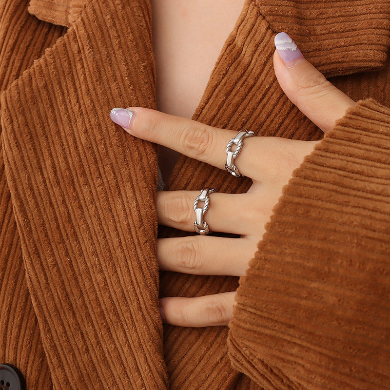 Damenring mit elegantem Kettendesign aus hochwertigem Edelstahl Shop Nory