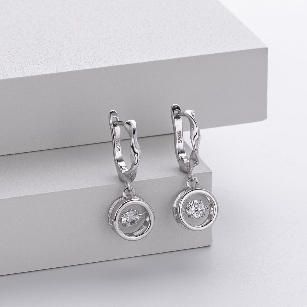 Damen Ohrhänger mit elegantem Zirkonanhänger aus hochwertigem 925 Sterling Silber Shop Nory