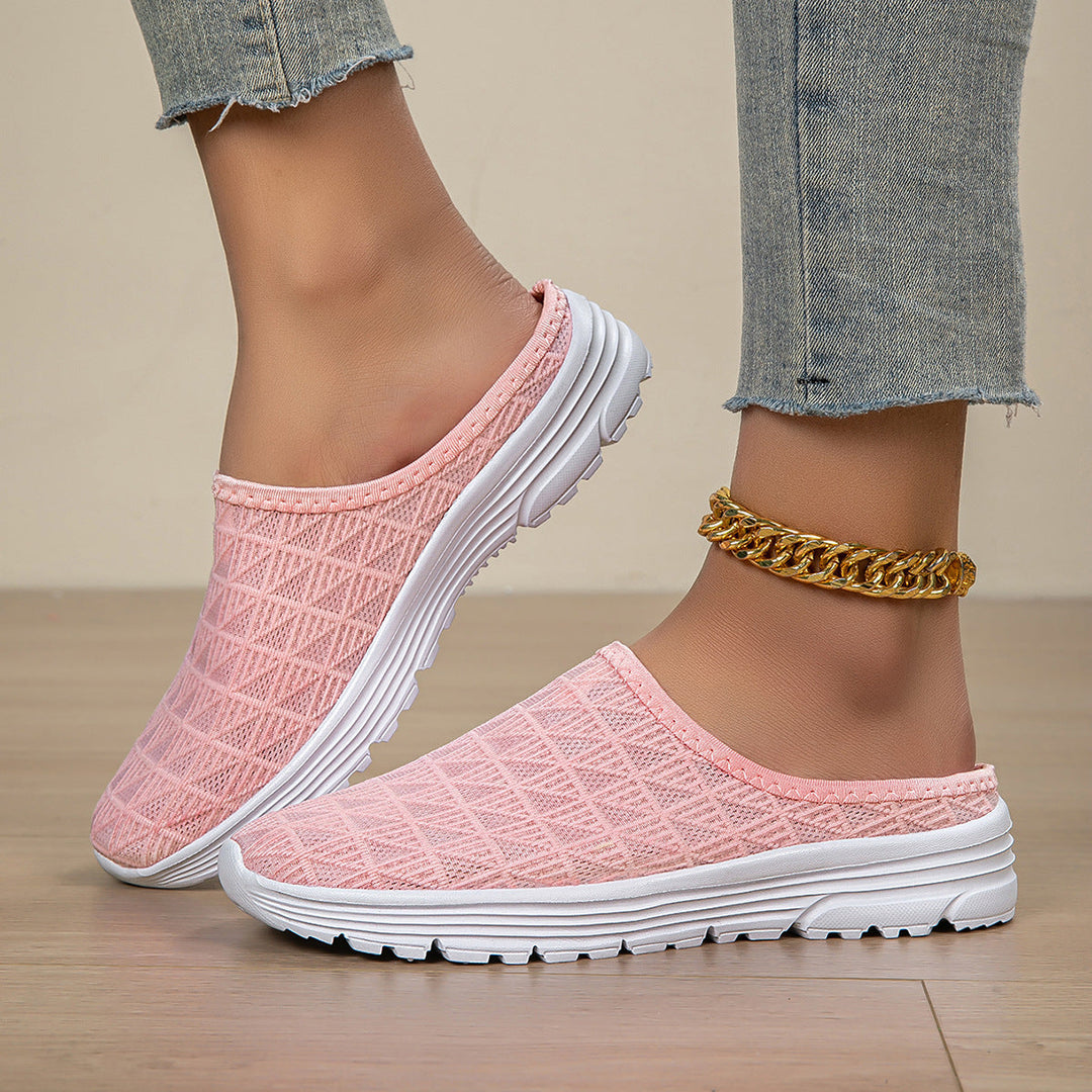 Damen Slip-On Freizeitschuhe mit atmungsaktiver Struktur Shopnory