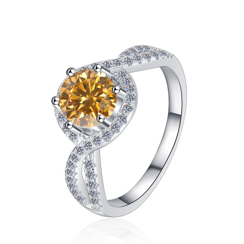 Damenring mit elegantem doppeltem Design und gediegenem Zirkonia-Besatz Shop Nory