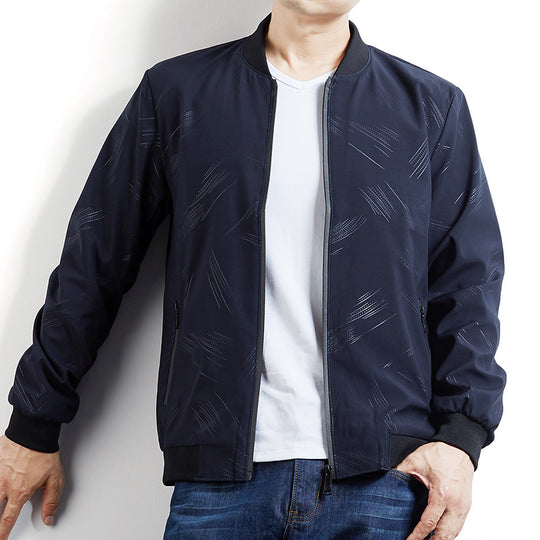 Herren Leichte Bomberjacke mit dezentem Strukturprint, windabweisend und Reißverschluss Shop Nory