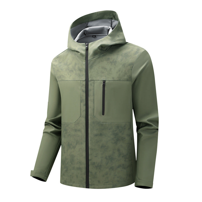 Herren Urbanes Softshell-Hybrid mit wasserabweisender Beschichtung, Kapuze und Brust-Reißverschluss Shop Nory