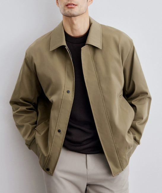 Herren klassische Harringtonjacke mit Rippsaum und verdecktem Reißverschluss Shop Nory