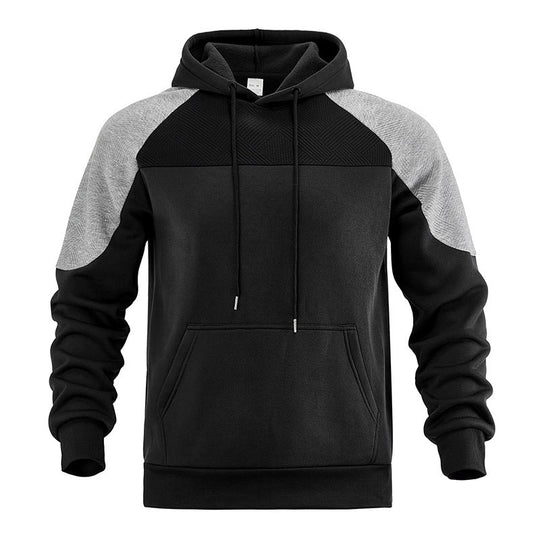 Herren nan sportiver Kapuzenpullover mit strukturierten Kontrast-Einsätzen und Kängurutasche Shop Nory