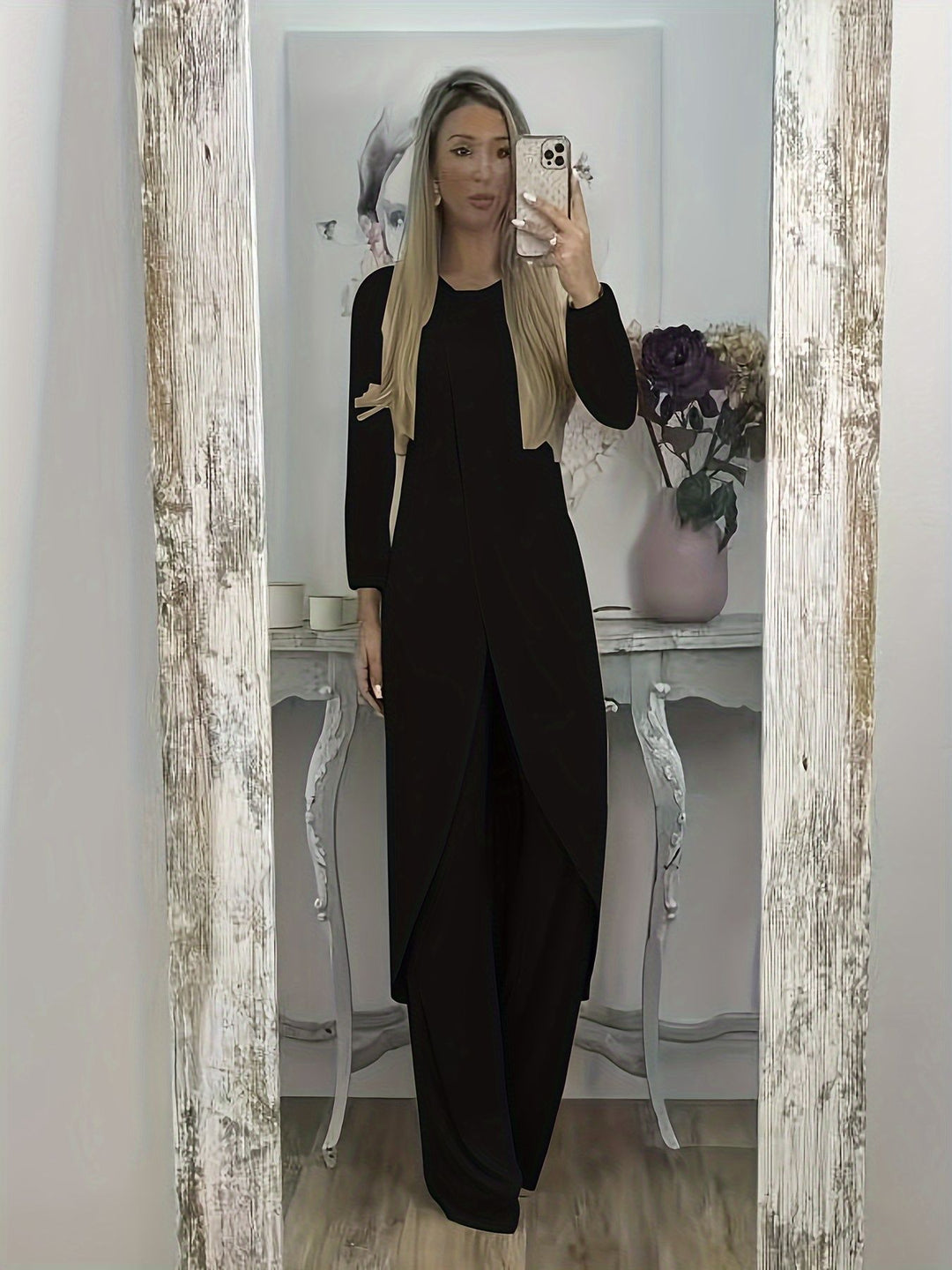 Damen Elegantes Maxikleid mit Wickeloptik, asymmetrischer Drapierung und vorderem Schlitz Shop Nory