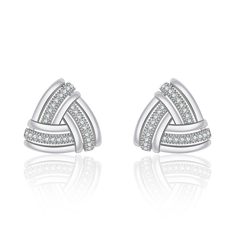 Damen Ohrringe mit elegantem, dreidimensionalem Design und funkelnden Zirkonia Shop Nory