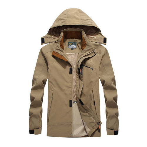 Herren wasserdichte Softshell-Outdoorjacke mit Kapuze, atmungsaktivem Mesh-Futter und verdeckten Reißverschlusselementen Shop Nory