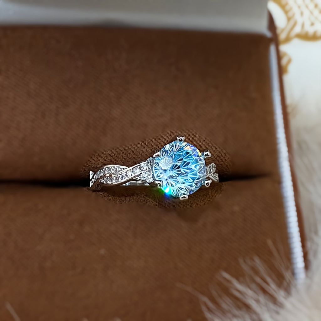 Damen eleganter Ring mit funkelndem Kristallbesatz Shop Nory