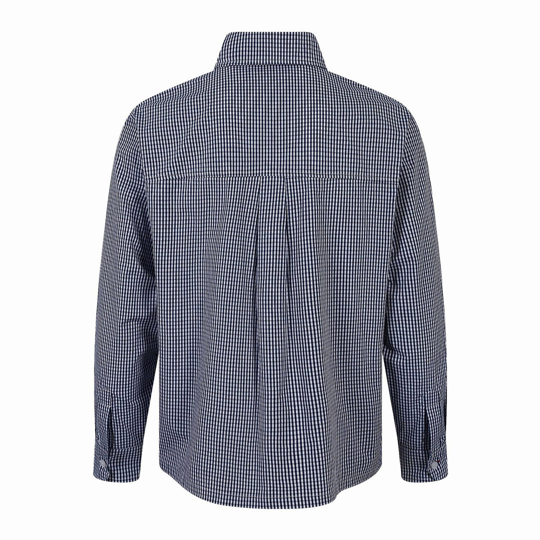 Herren Kariertes Gingham-Hemd mit Button-Down-Kragen und Bruststickerei Shop Nory