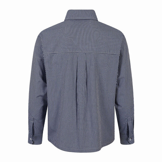 Herren Kariertes Gingham-Hemd mit Button-Down-Kragen und Bruststickerei Shop Nory