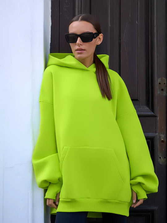 Damen Oversized Kapuzenpullover mit Kängurutasche Shop Nory