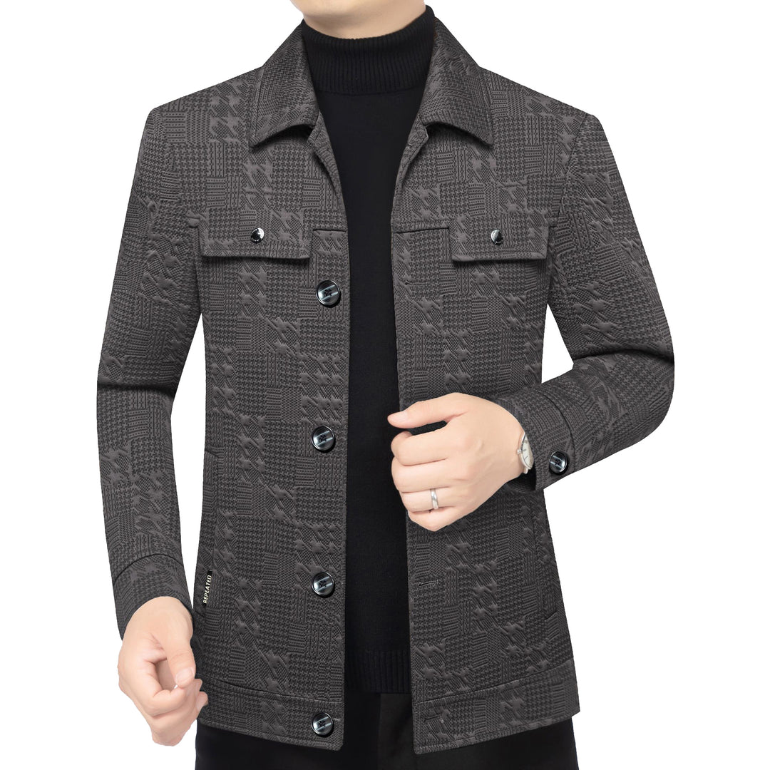 Herren Strukturiertes Overshirt im Glencheck-Relief mit Hemdkragen Shop Nory