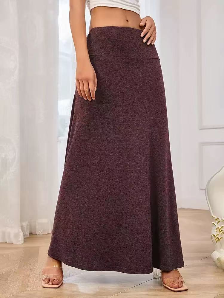 Damen Maxi-Rock aus weichem Stretch-Material mit hohem Taillenbund