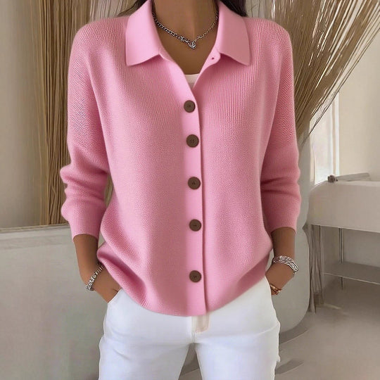 Damen nan Feinstrickjacke mit Hemdkragen und durchgehender Knopfleiste Shop Nory