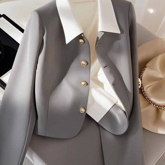 Damen Eleganter Blazer mit Goldknöpfen Shop Nory