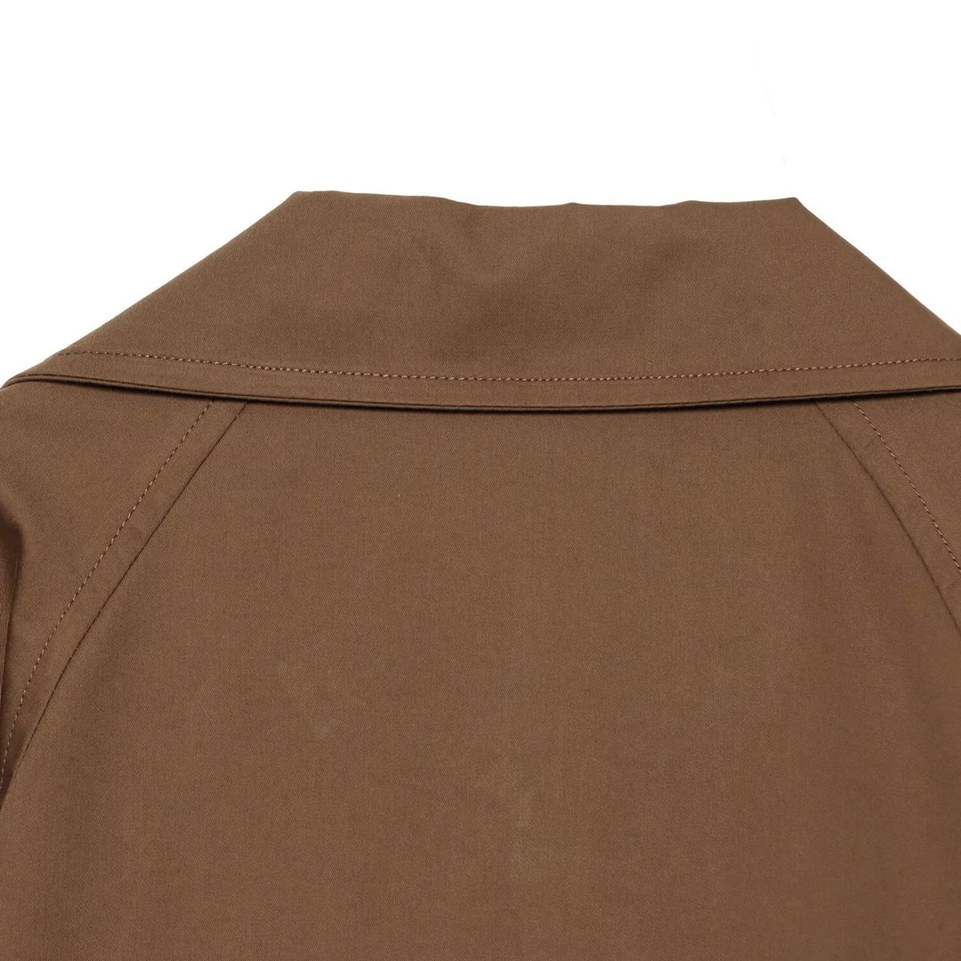 Damen Kurz-Trenchjacke im Cropped‑Schnitt mit doppelreihiger Knopfleiste und Taillengürtel Shop Nory