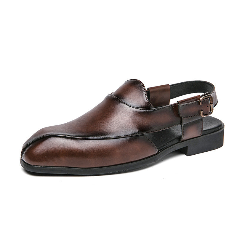Damen elegante Leder-Mokassins mit verstellbarem Riemen