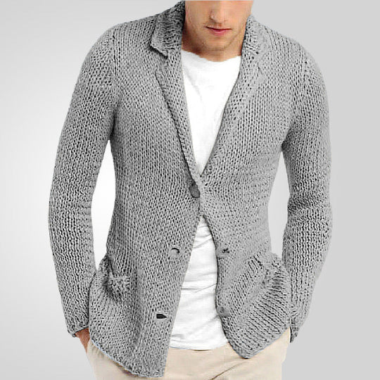 Herren Strickblazer mit natürlichem, rustikalem Design und praktischen Taschen