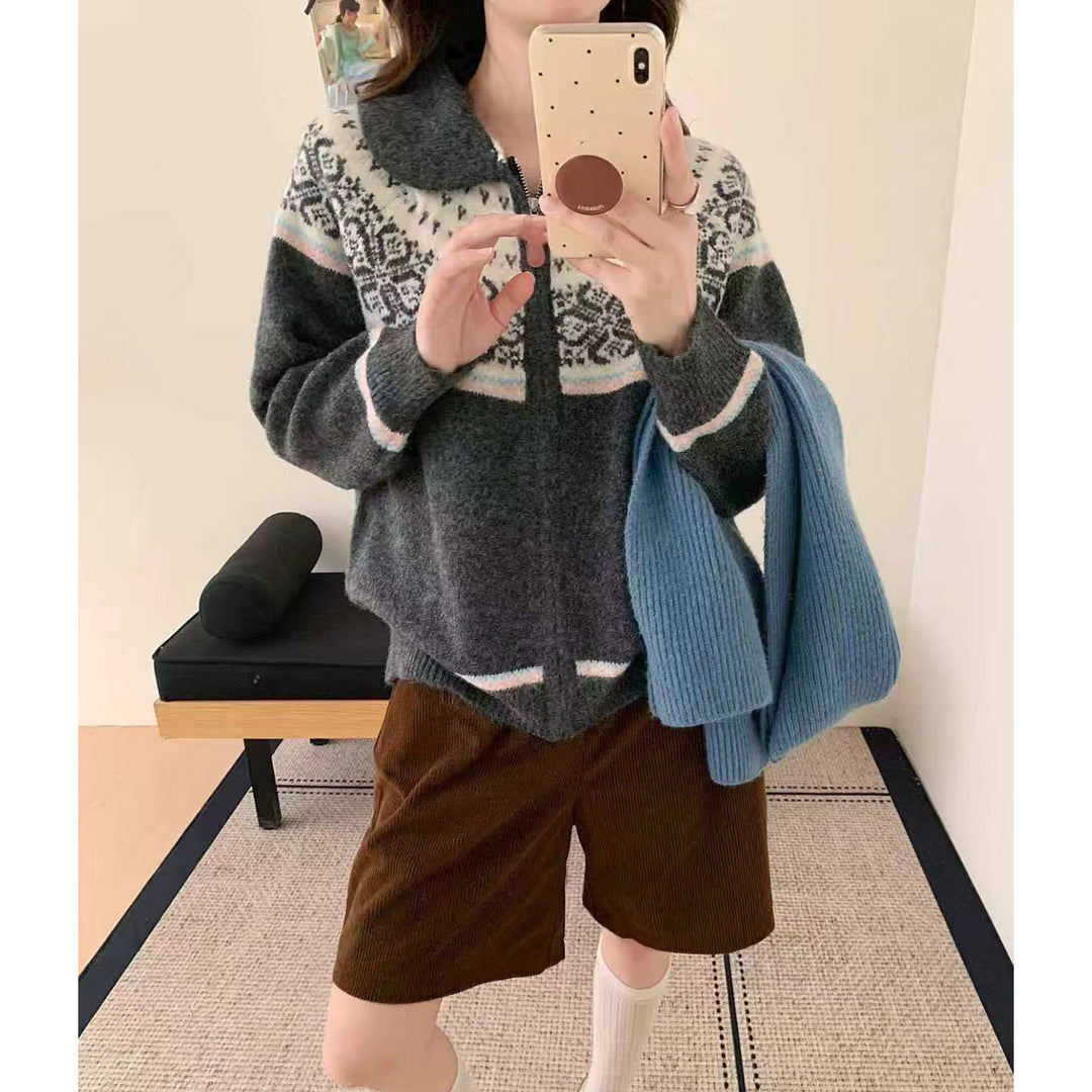 Damen Gemütlicher Strickpullover mit hochgeschlossenem Kragen Shop Nory