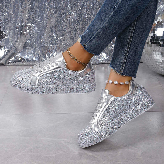 Damen Glitzernde Sneakers mit hohem Komfort und modischem Design