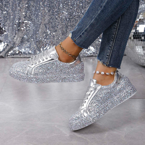 Damen Glitzernde Sneakers mit hohem Komfort und modischem Design