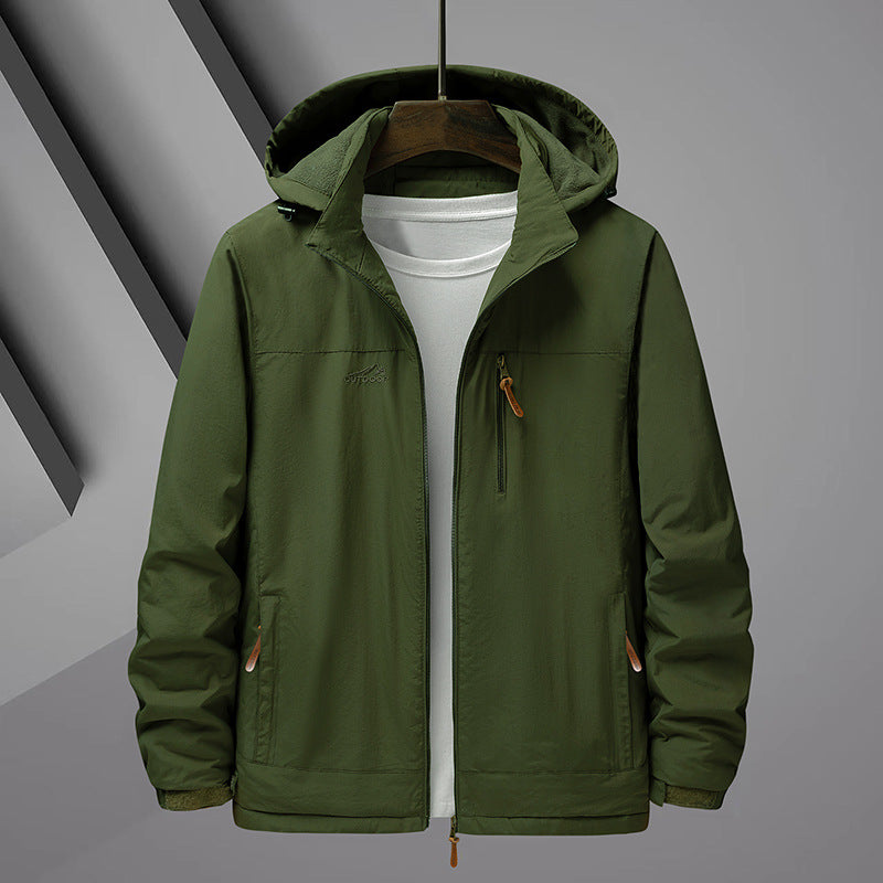 Herren Leichte Regenjacke mit Kapuze und wasserabweisender Mikrofaser-Außenhaut Shop Nory
