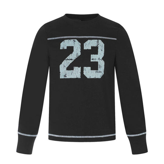 Herren Langarm-Sweatshirt mit Rundhalsausschnitt und sportischem Nummern-Print Shop Nory
