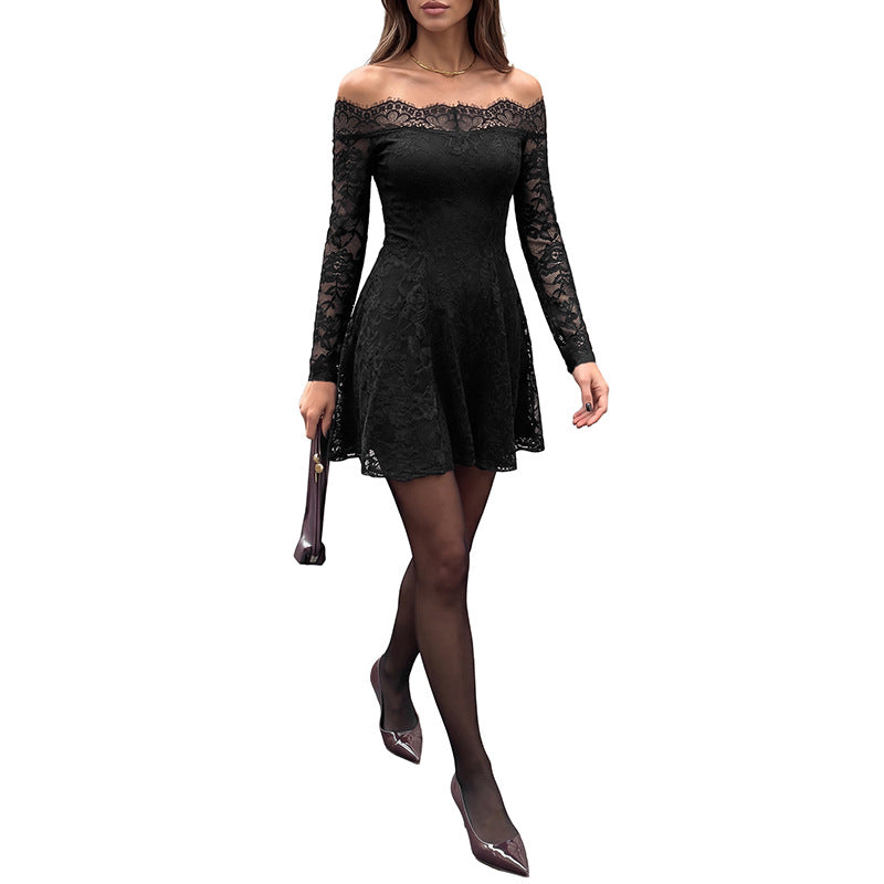 Damen Verspielt Elegantes Spitzenkleid Shop Nory