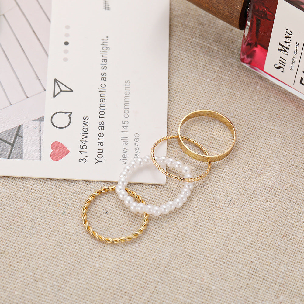 Damen Ring-Set mit kunstvollen Designs und eleganten Zirkonia-Details Shop Nory