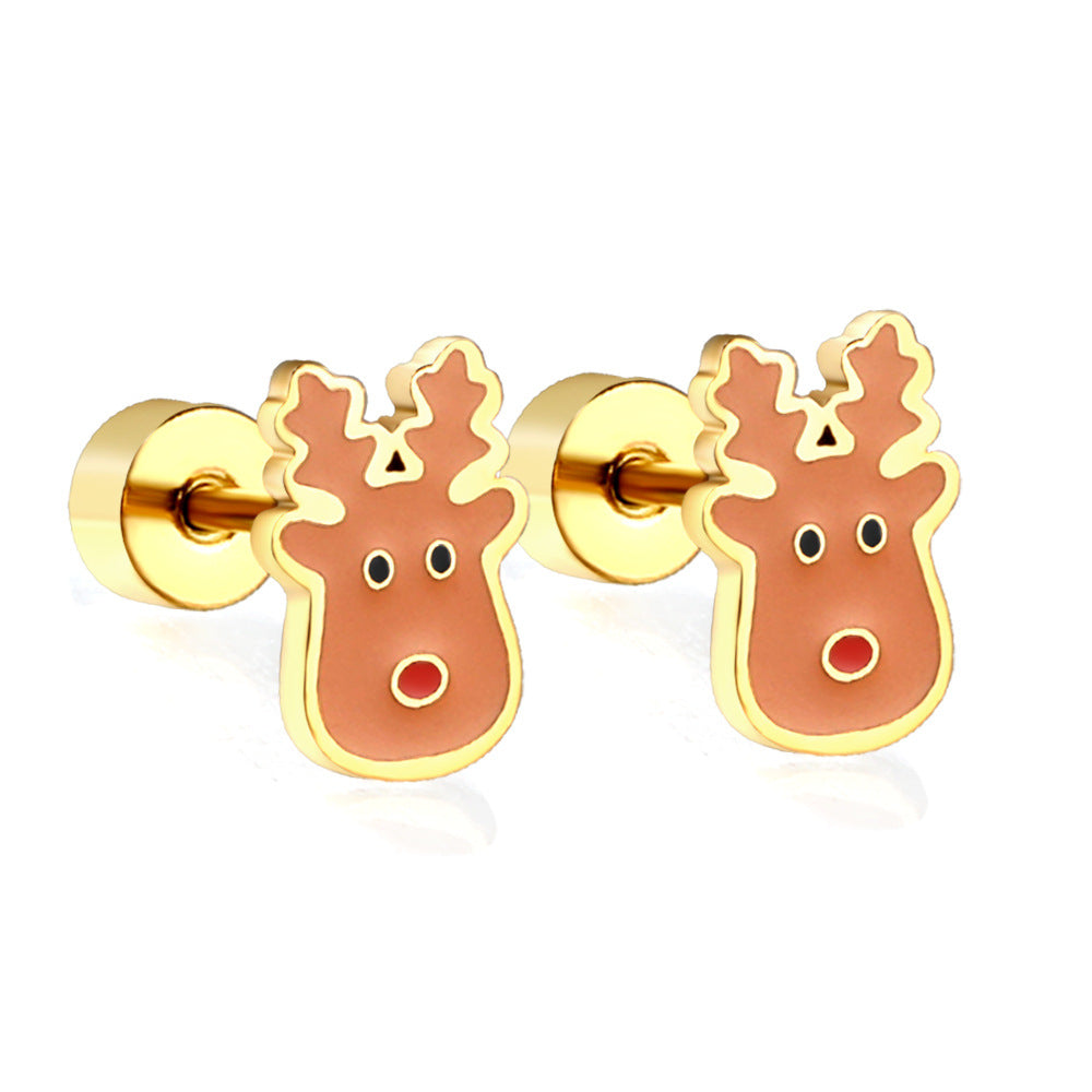 Damen Ohrstecker mit festlichem Weihnachtsmann-Design Shop Nory