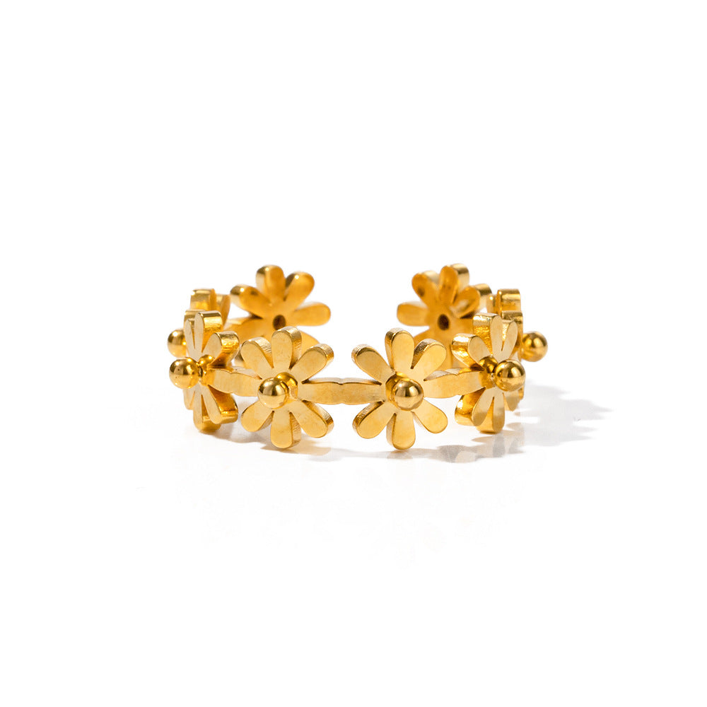 Damen Blumiger Ring mit verstellbarem Design Shop Nory
