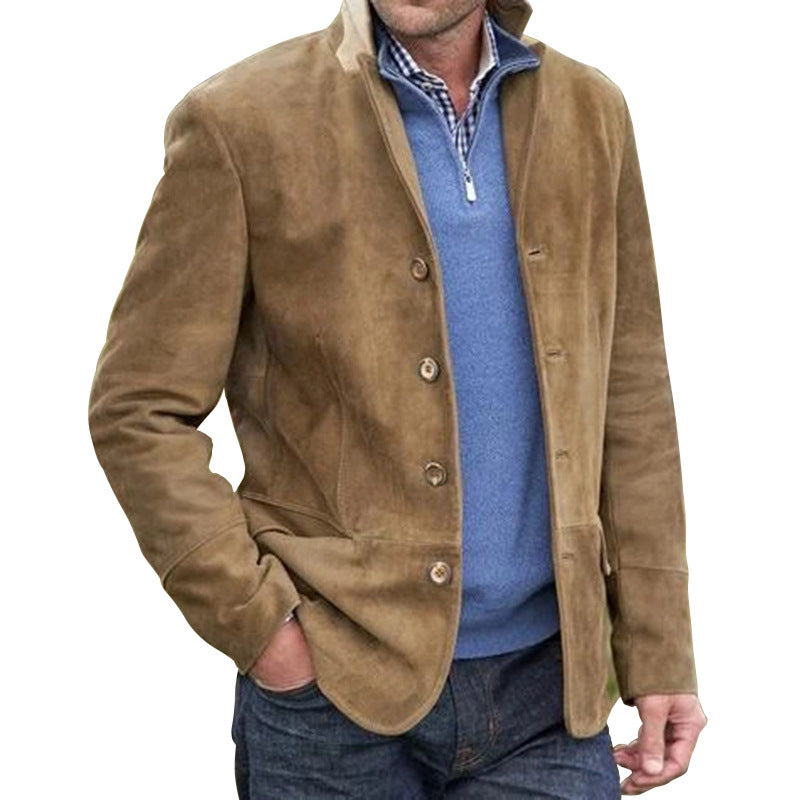 Herren Elegante Wildlederjacke mit modernen Details
