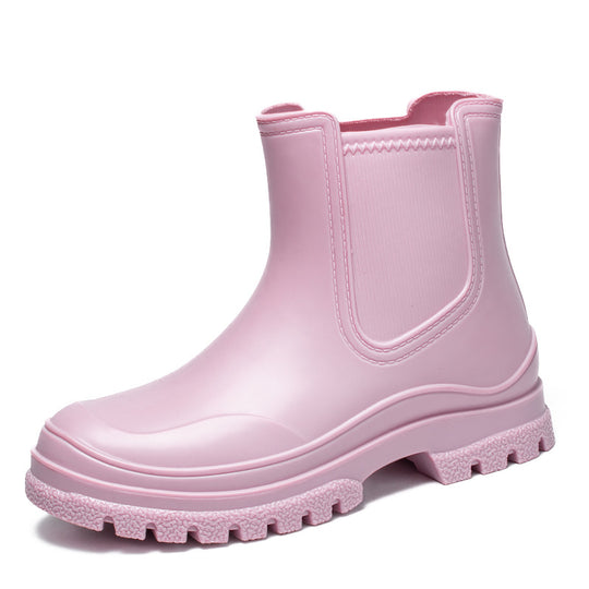 Damen Kurzschaftige Gummi-Regenstiefelette mit gepolstertem Ringbund und profilierter Plateau-Laufsohle Shop Nory