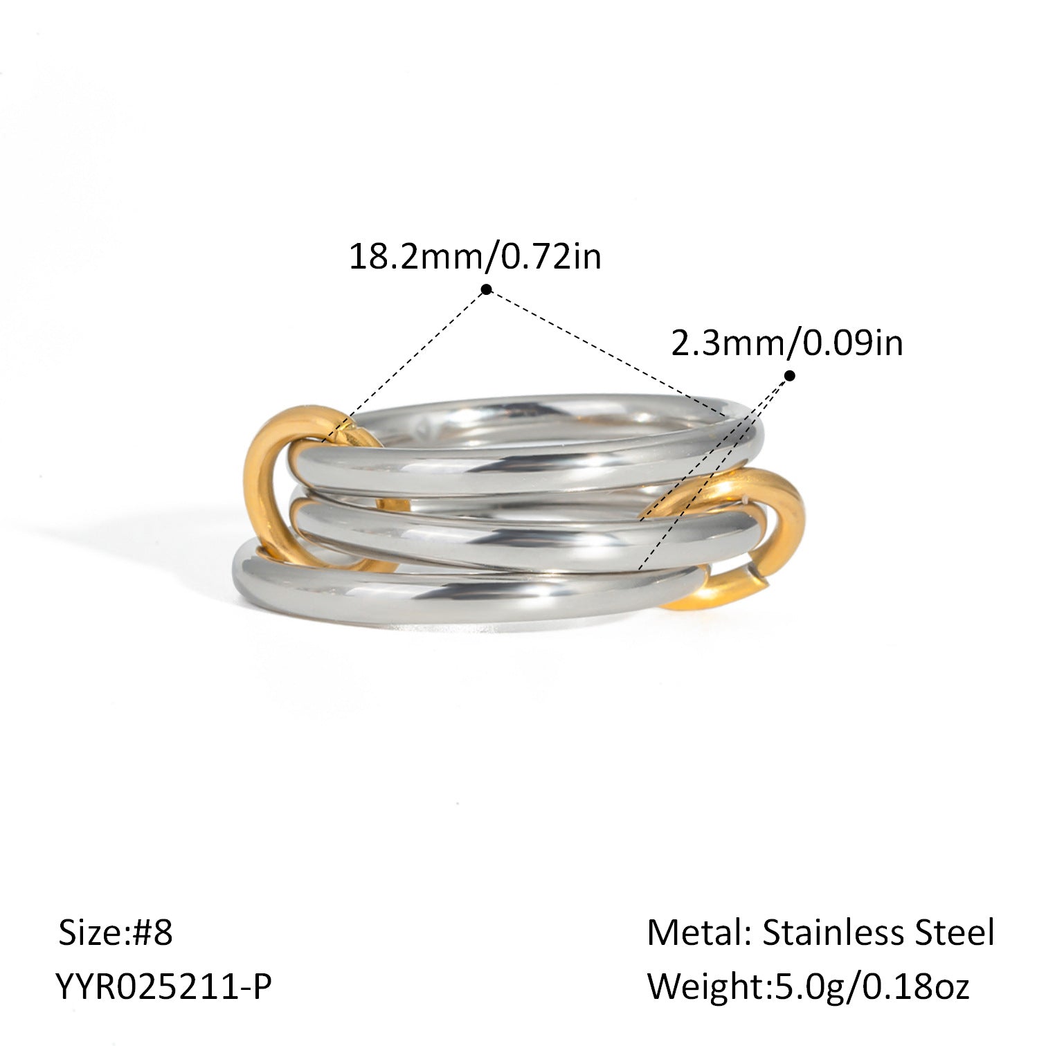 Damen schickes Mehrfarbiges Ring-Set Shop Nory