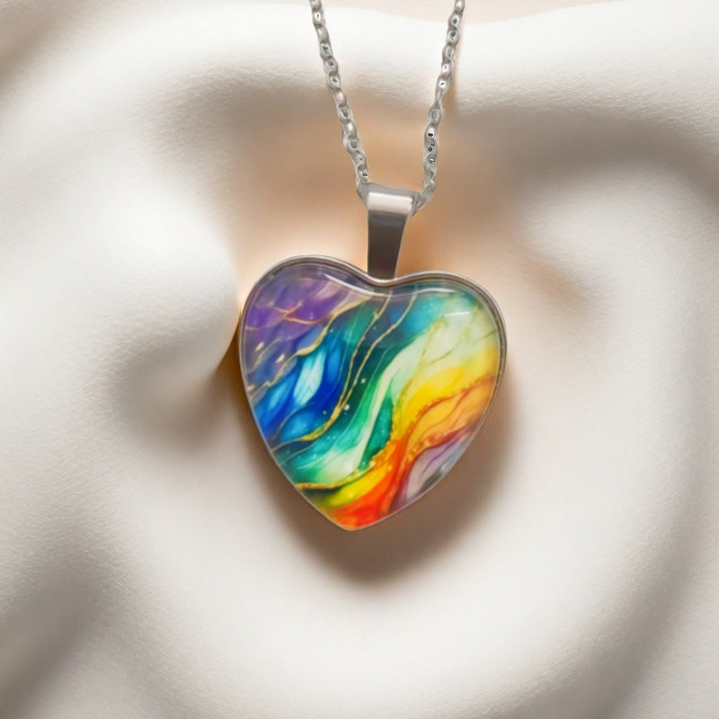 Bunte Halskette Mit Herzanhänger | Shop Nory