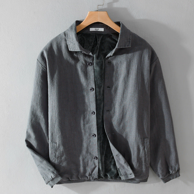 Herren Gefütterte Overshirt-Jacke aus Leinen-Mix Shop Nory