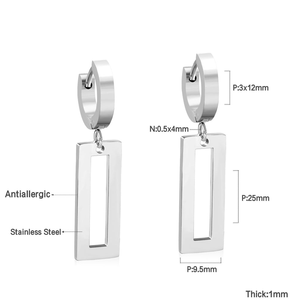 Damen Hängende Ohrstecker mit Herz-Anhänger aus hochwertigem Edelstahl Shop Nory