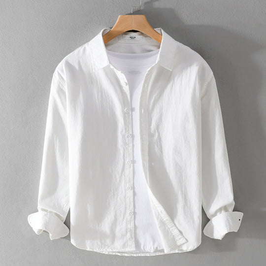 Herren Minimalistisches Leichtes Baumwoll-Überhemd im Relaxed-Look mit abgerundetem Saum Shop Nory