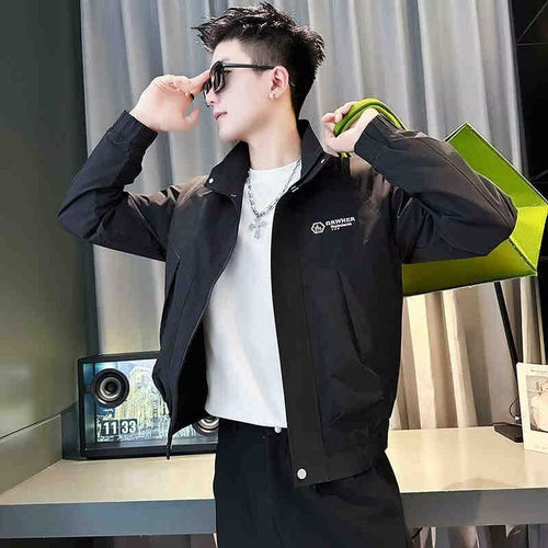 Herren Modernes Boxy‑Bomberjacke aus winddichtem Material mit Stehkragen und verdecktem Reißverschluss Shop Nory