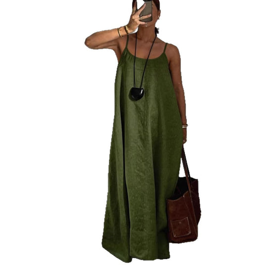 Damen luftiges Leinen-Maxikleid Shopnory