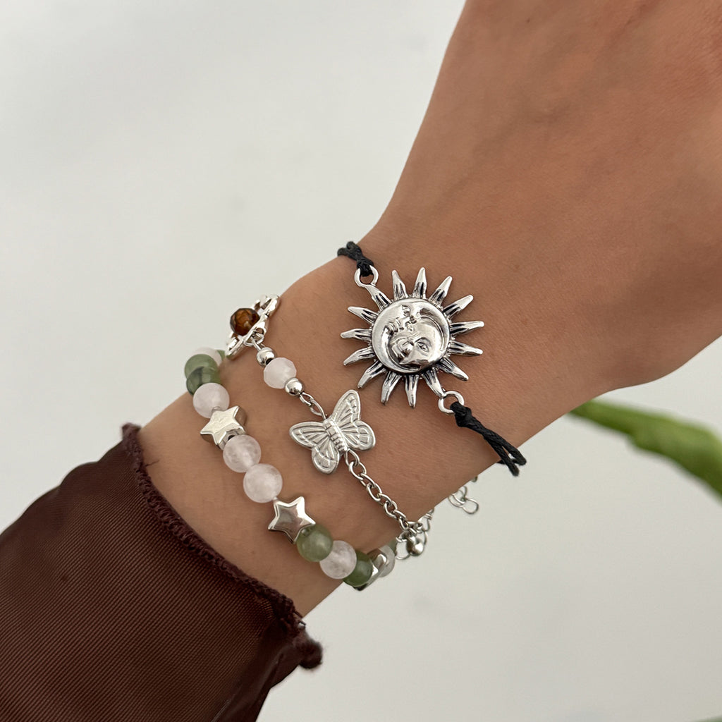 Damen Modeschmuck-Armband mit Sonne und bunten Perlen Shop Nory