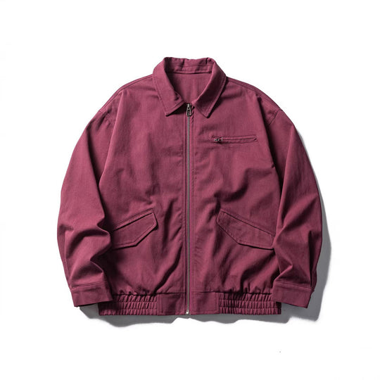 Herren Oversize-Workerjacke mit durchgehendem Reißverschluss, Brustreißverschluss und elastischem Saumbund Shop Nory