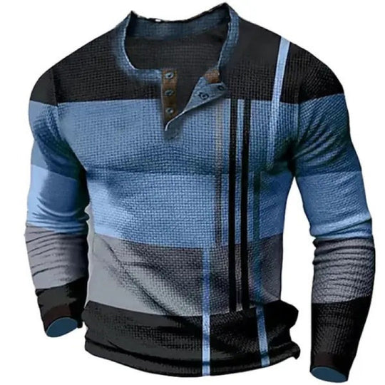 Herren Sportliches Langarmshirt mit Knopfleiste Shop Nory